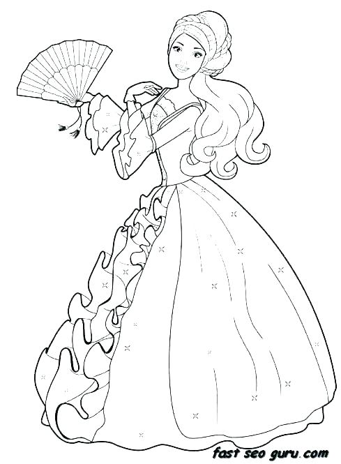 489x665 Princess Coloring Pages In A Dress Coloring In Fancy Fancy Dress