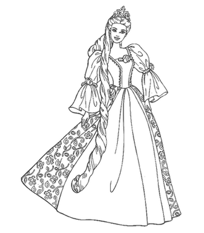 700x800 Printable Barbie Coloring Pages It's A Barbie Birthday Party