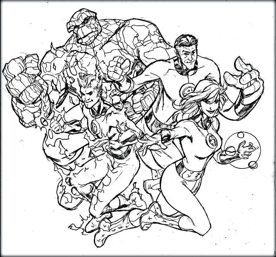 900x839 Fantastic Four Coloring Pages Fantastic Four Coloring Pages
