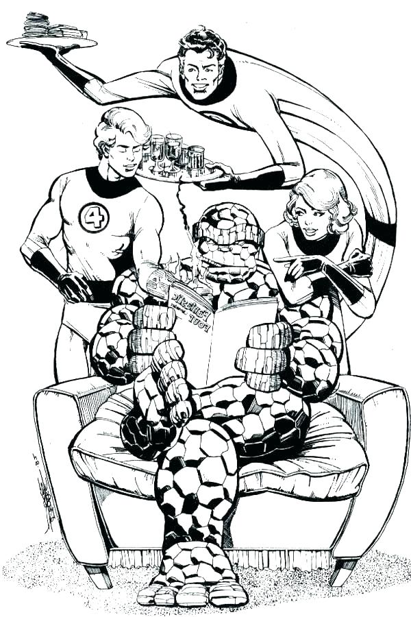 600x900 Fantastic Four Coloring Pages Online 4 Picture Fantast Fuhrer