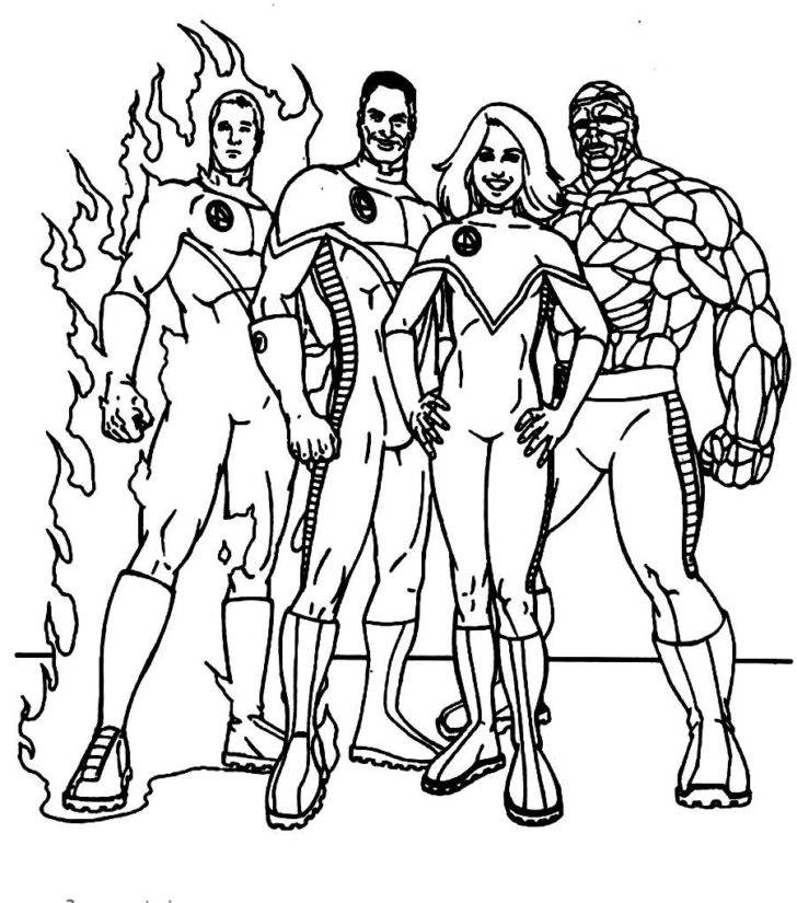 728x825 Fantastic Four Coloring Pages Coloring Pages Kids