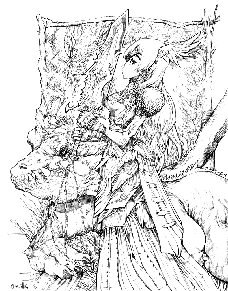 790x1010 Fantasy Art Coloring Pages Free Coloring For Kids 2018