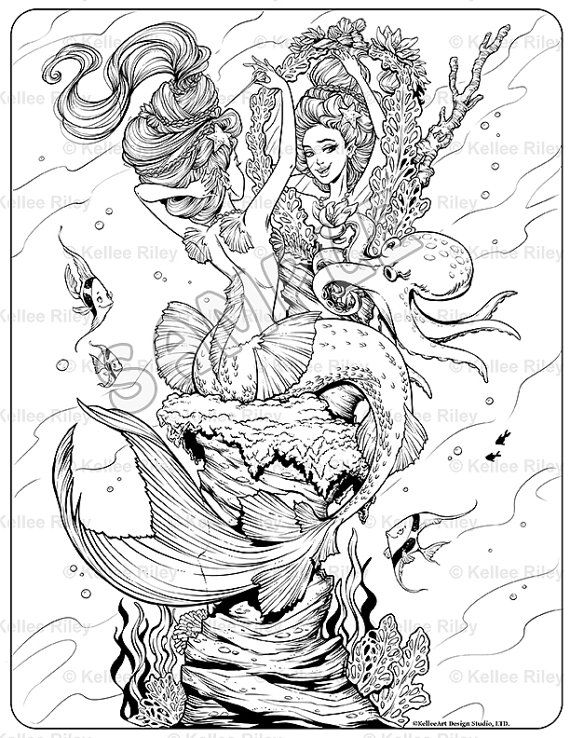 570x738 Mermaid Coloring Pages Adults Cool Mermaid Coloring Pages