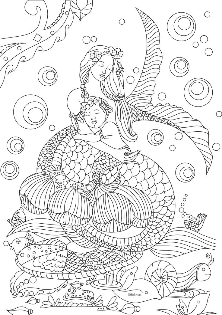 736x1041 Classy Design Mermaid Coloring Pages For Adults Free Page Adult