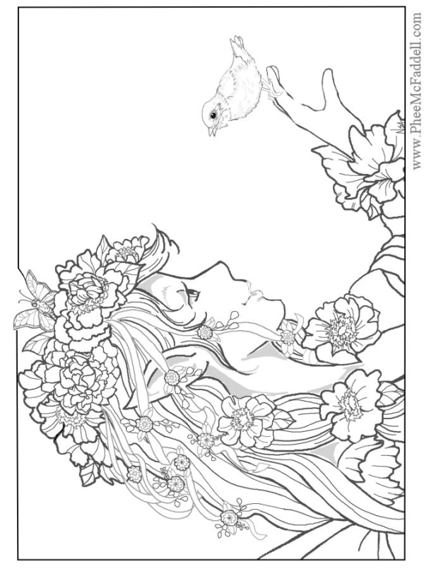 600x805 Fantasy Coloring Pages For Adults To Download And Print For Free