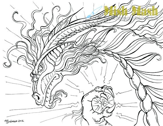 570x440 Hard Dragon Coloring Pages Dragon Fantasy Coloring Pages