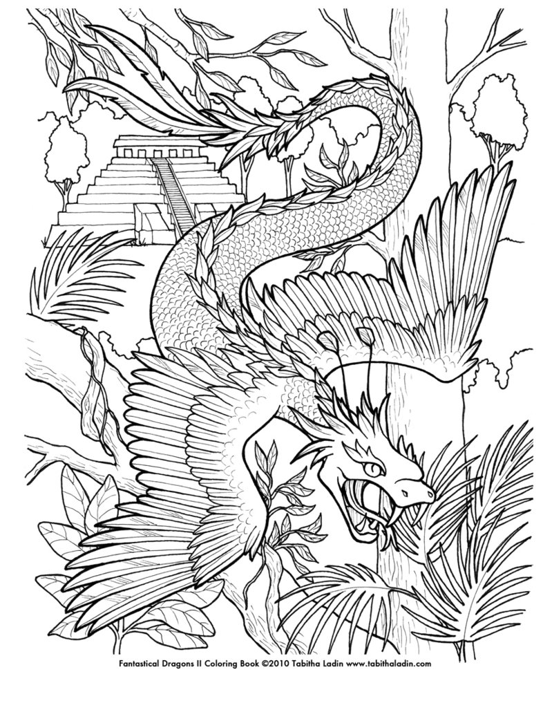 786x1017 Quetzalcoatl Coloring Page By Tablynn