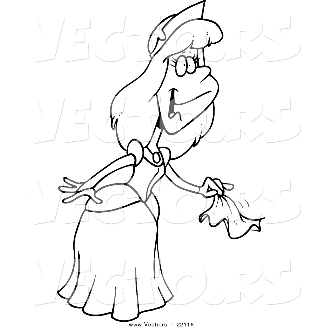 1024x1044 Vector Of A Cartoon Farewell Princess