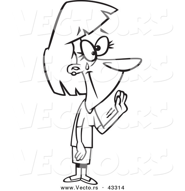 600x620 Vector Of A Sad Cartoon Woman Crying And Waving Goodbye