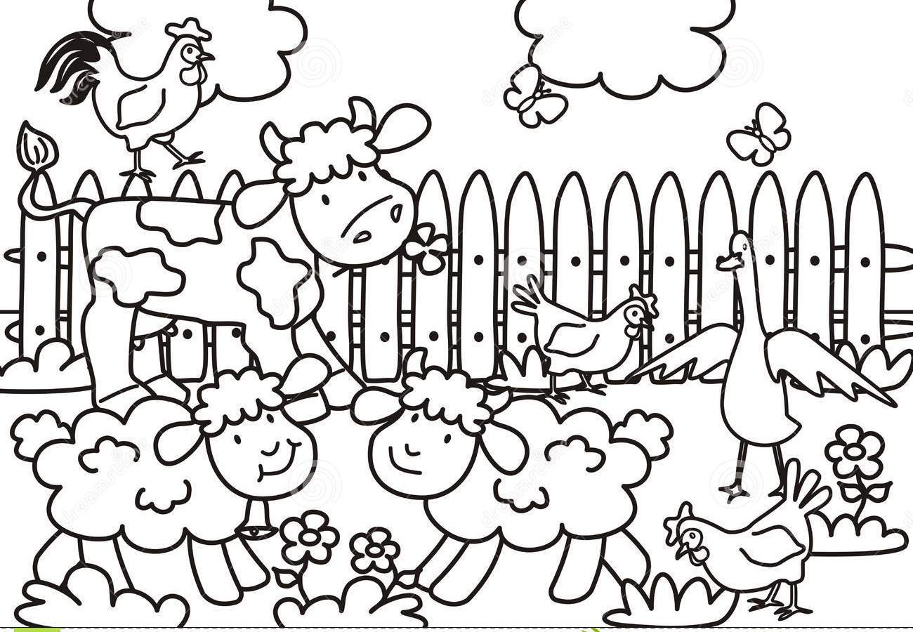 1300x900 Outstanding Barnyard Animals Printable Coloring Page Easy Pages