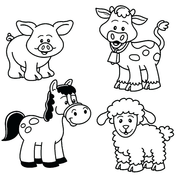 736x735 Farm Color Pages