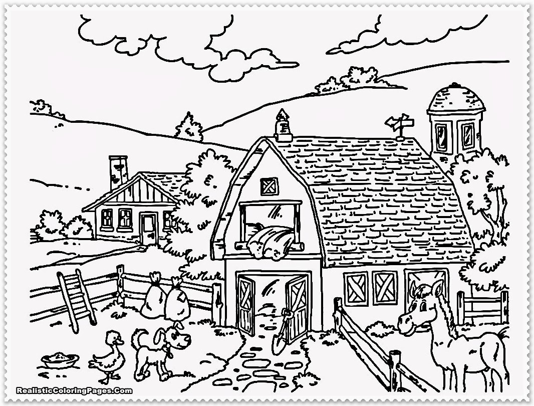 1066x810 Farm Coloring Pages