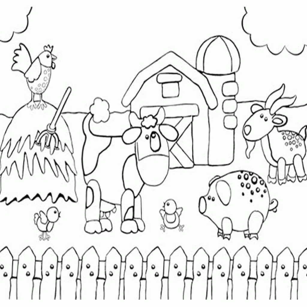 1024x1024 Farm Coloring Pages For Adults Free Coloring For Kids 2018
