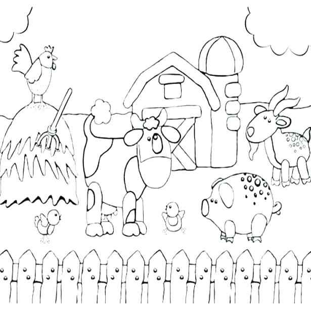 615x615 Printable Farm Coloring Pages