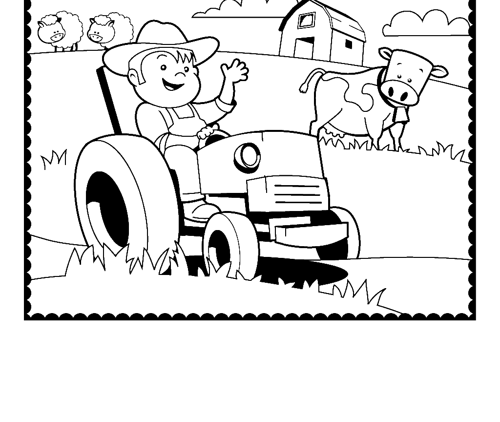 1024x864 Printable Farmring Pages Preschool Free Tractor Farmyard Page Farm