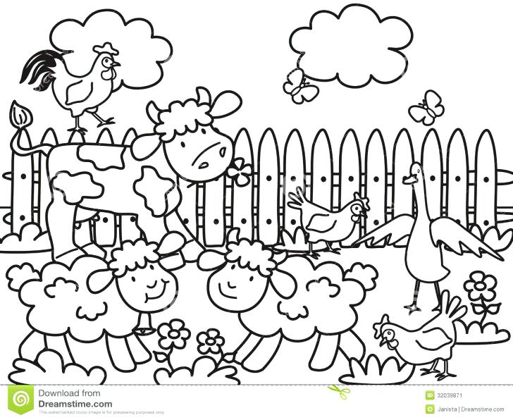 728x596 Farm Coloring Page Barn Colouring Page Preschool Farm Coloring