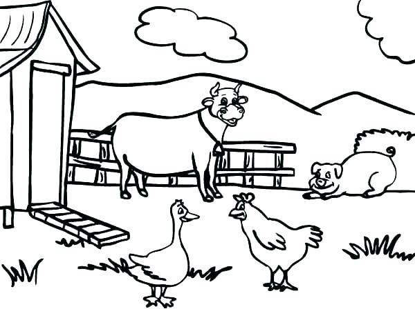 600x448 Barnyard Animals Coloring Pages Free Coloring Pages Farm Equipment