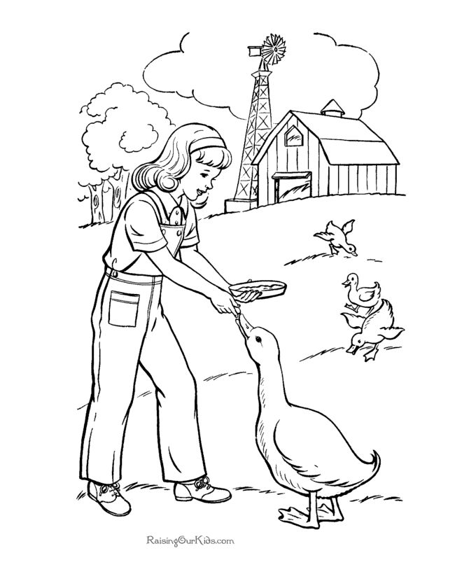 Farm Girl Coloring Pages