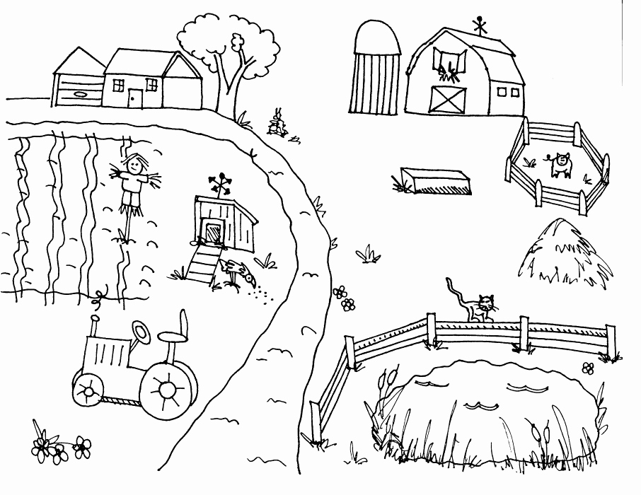 906x700 Farm House Coloring Pages Barn House Coloring Page Ohmygirl.us