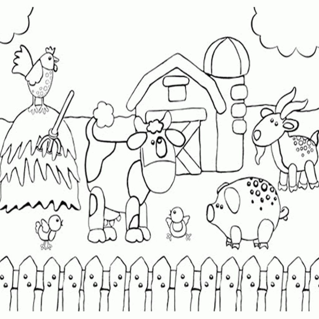 Farm Scene Coloring Pages
