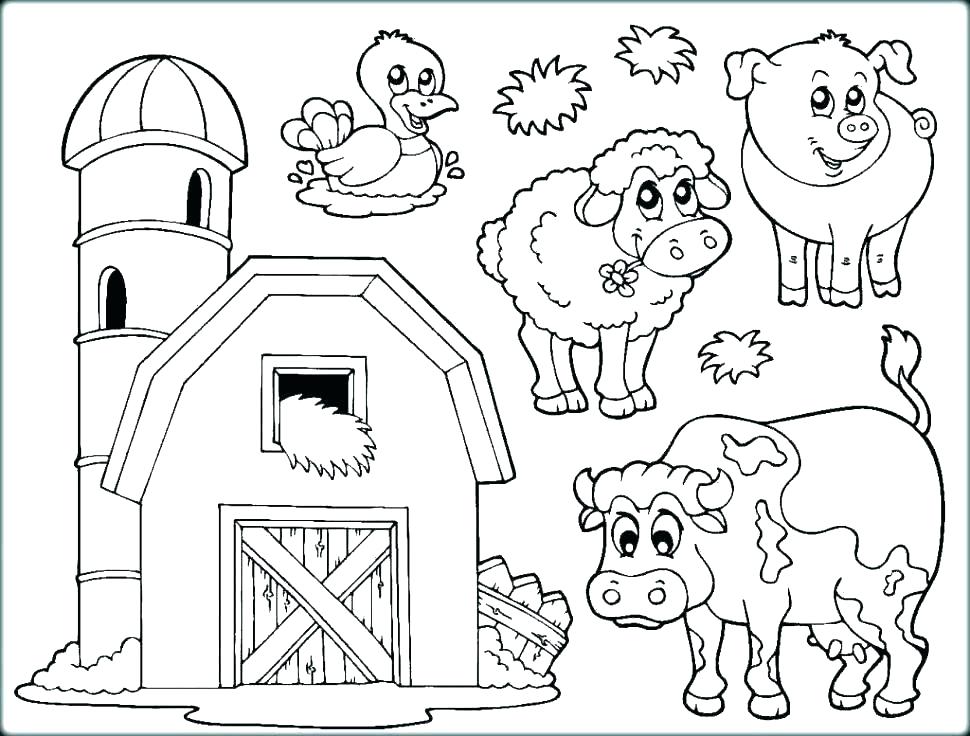 970x736 Barn Scene Coloring Page Pages Farm Scenes Chickens Animals Animal