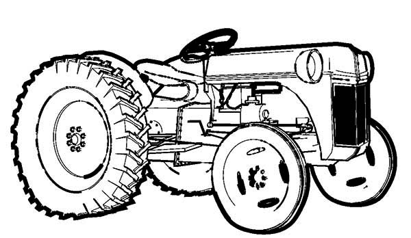 600x348 Farm Tractor Coloring Page