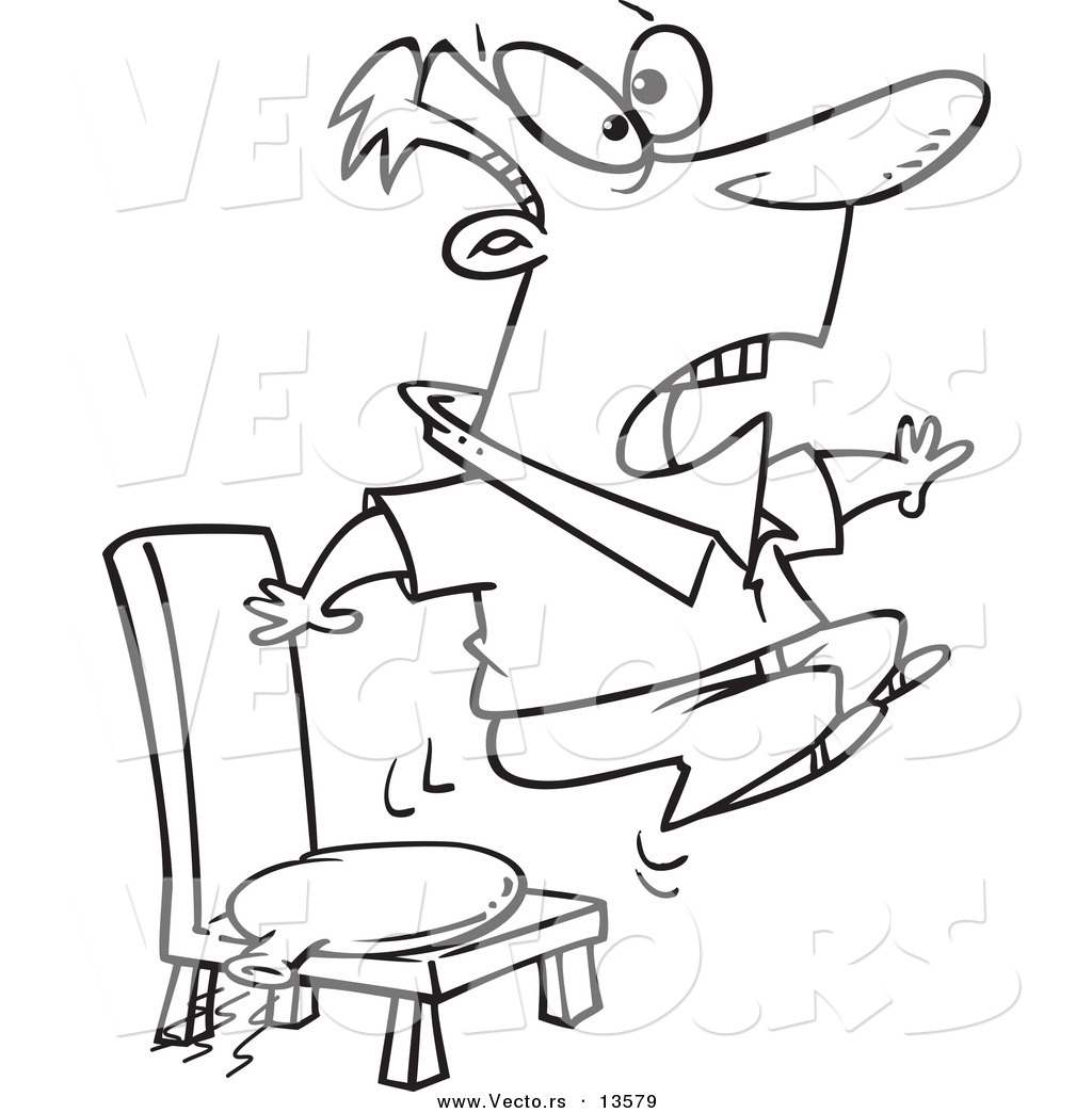 1024x1044 Vector Of A Cartoon Man Bouncing Out Of His Chair After Sitting