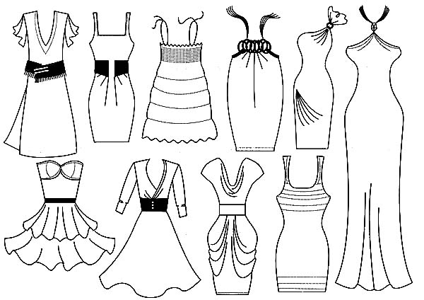 600x424 Coloring Page Of A Dress
