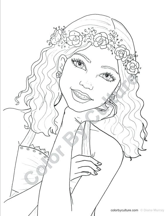 570x738 Coloring Page Of A Girl Teenage Girl Coloring Pages Fashion