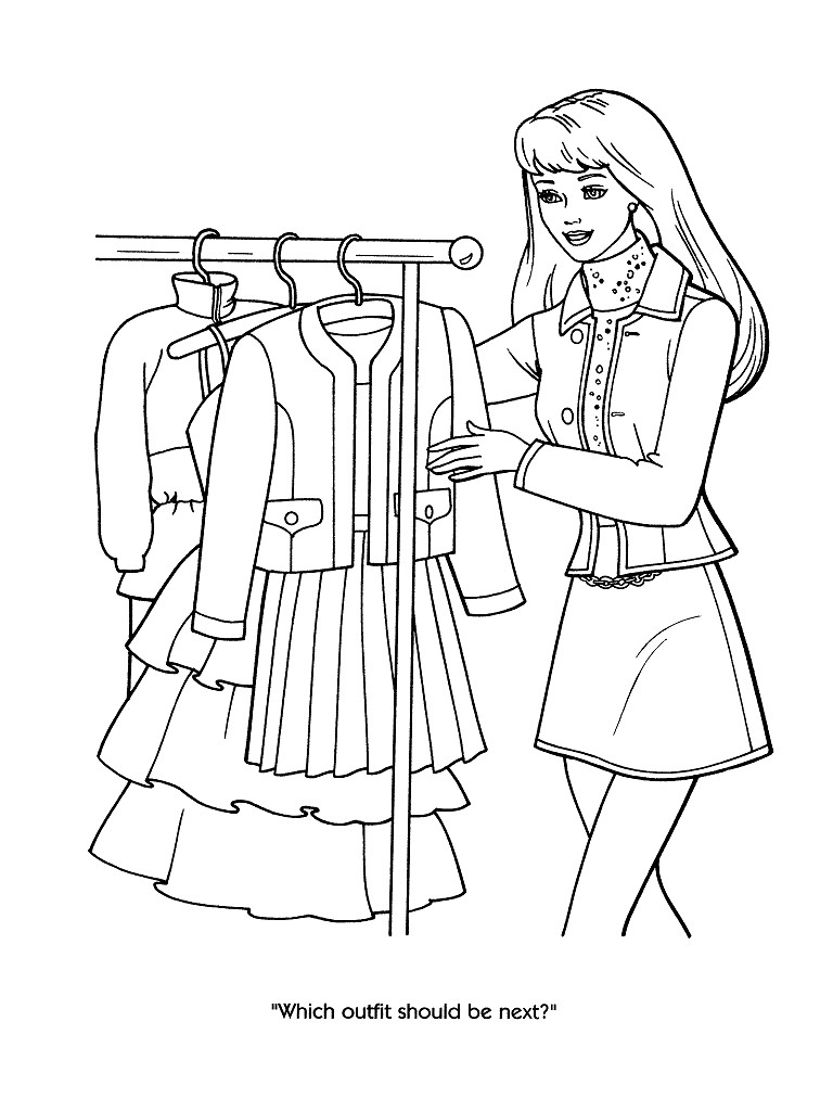 768x1024 Elegant Fashion Coloring Page For Your Girls Mode Pages Printable