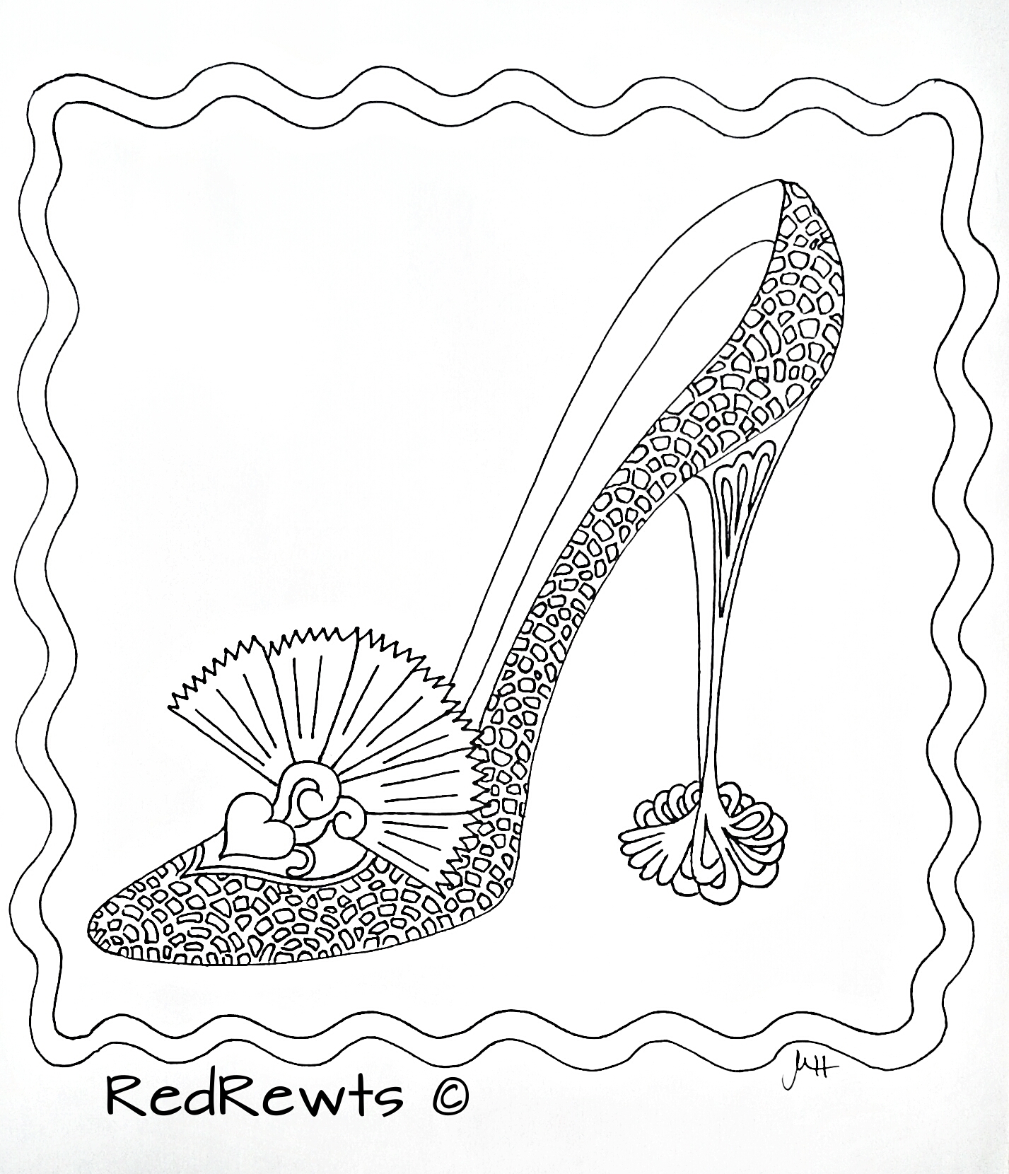 1427x1660 Shoe Clothing Dress Coloring For Adults Art Pages Printable