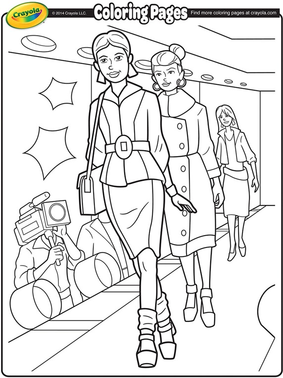 572x762 Fashion Model Coloring Pages