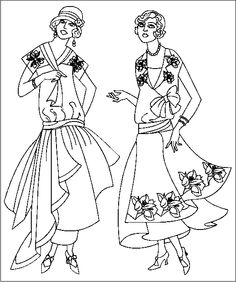 236x282 Vintage Fashion Style 1800's To 1900's Coloring Pages