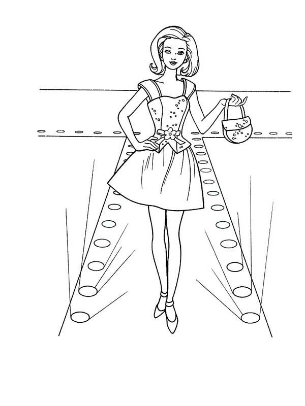 600x800 Barbie Doll Fashion Show Coloring Page Coloring Sun