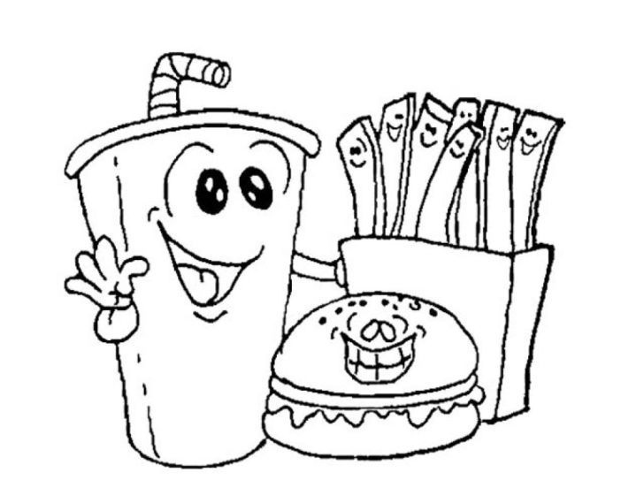 728x569 Fast Food Coloring Pages Coloring Pages Kids