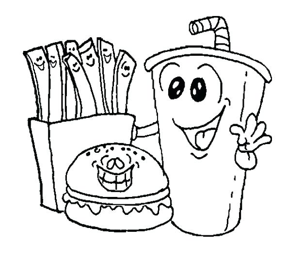 592x536 Good Fast Food Coloring Pages For Fat Boy Eating Fast Food
