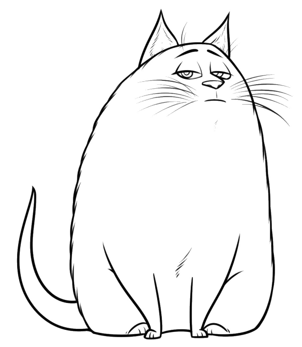 1044x1200 The Secret Life Of Pets Coloring Pages Fat Cat