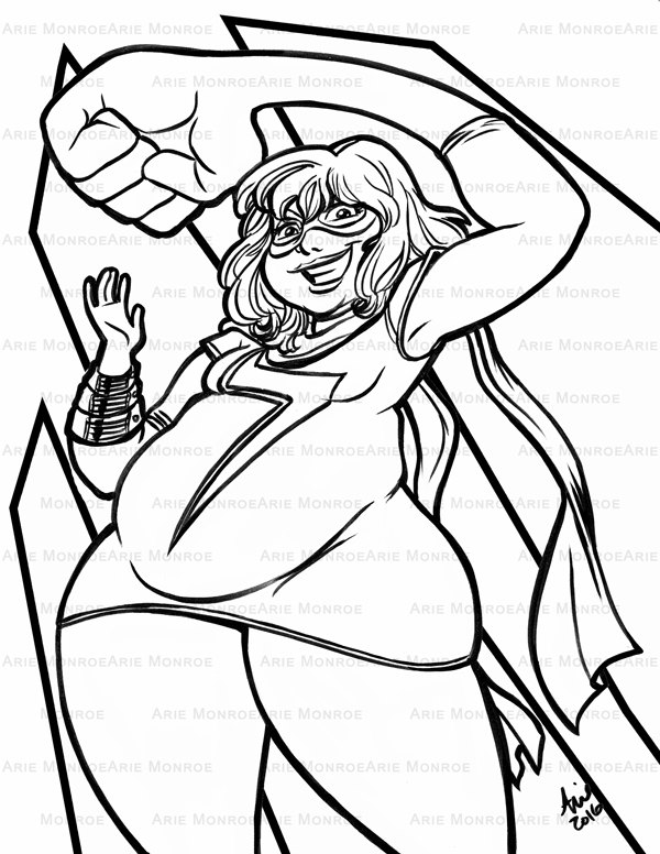 600x776 Printable Adult Coloring Page Print Sheet Plus Size Pinup