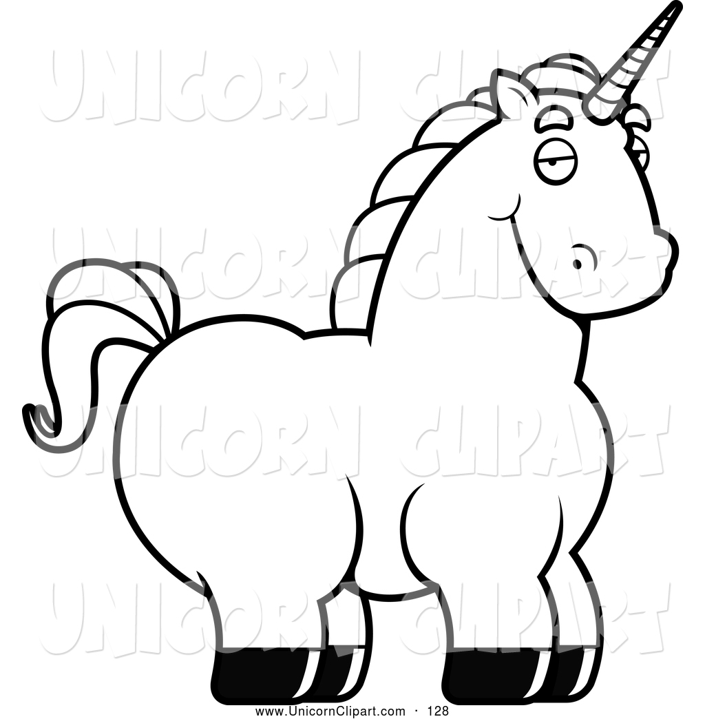 1024x1044 Fantasy Vector Clip Art Of A Fatty Black And White Chubby Unicorn
