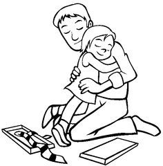 236x240 Happy Fathers Day Father And Son Go Fishing Coloring Page For Kids
