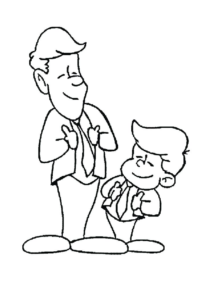 736x1040 Father And Son Coloring Pages Father And Son Wear The Same Tie