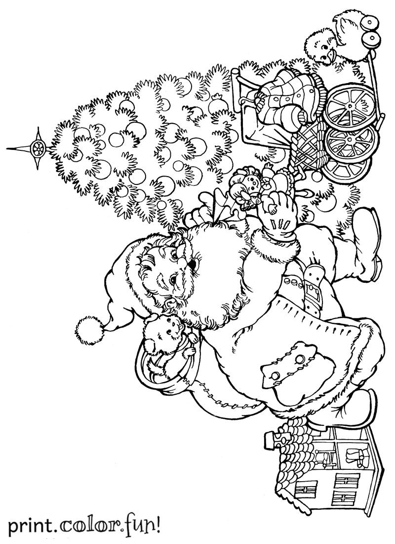 800x1100 Santa And Presents Christmas Coloring Pages Printable 905x1224 1