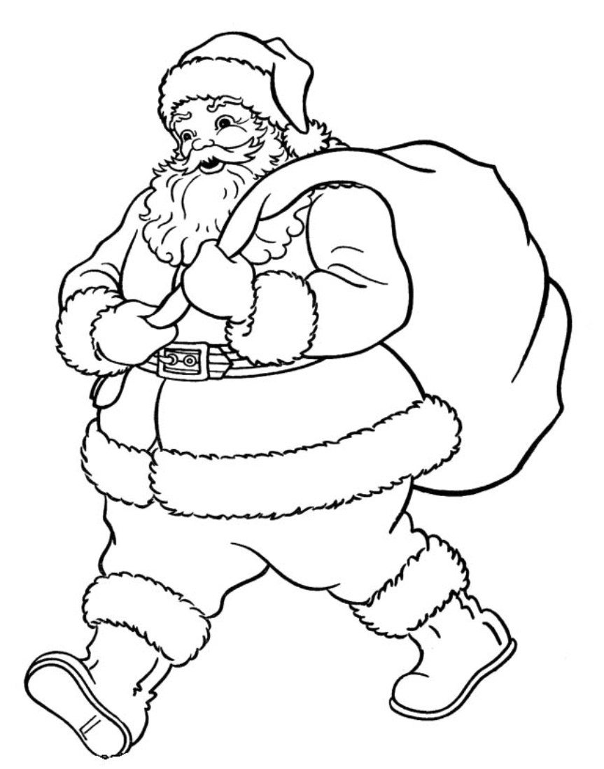 863x1099 Santa Christmas Coloring Pages Printable Free Christmas Coloring