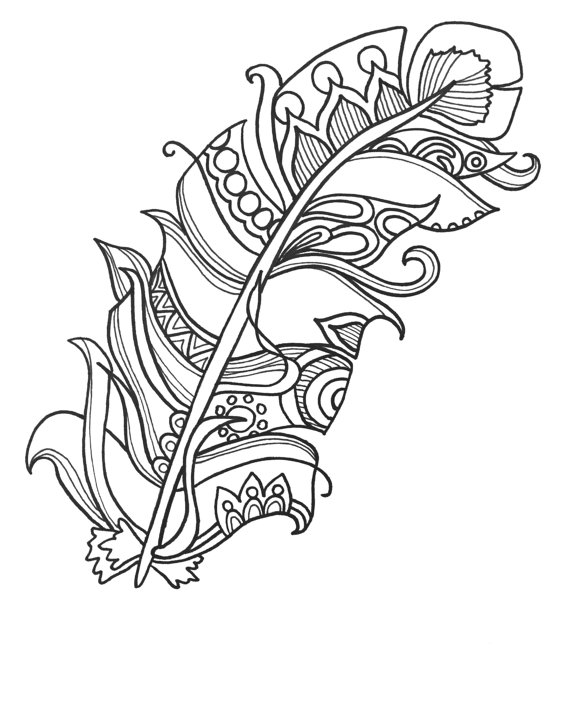 Feather Coloring Pages