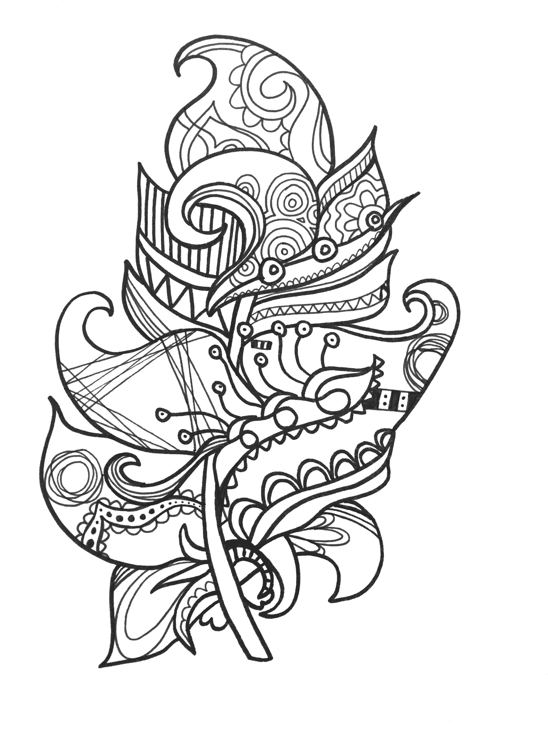 2250x3000 Feather Coloring Page Art Is Good