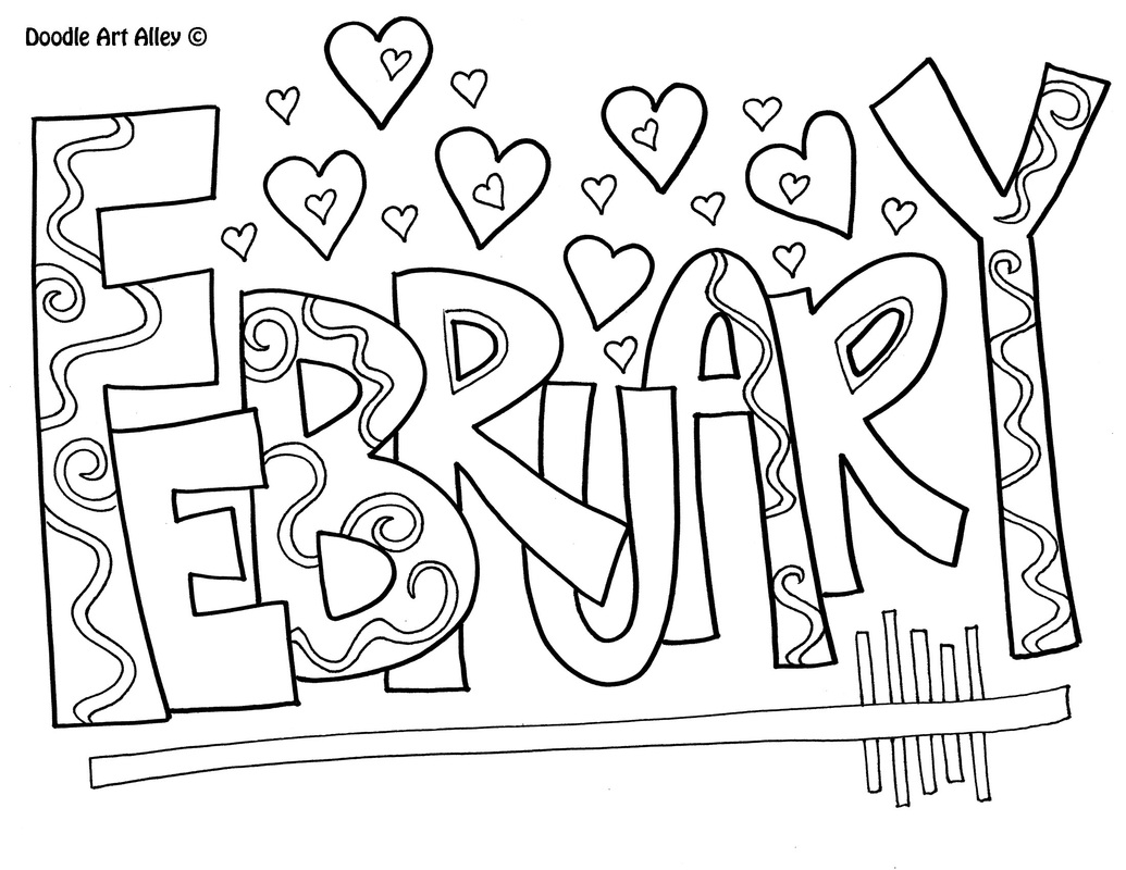 1035x800 Months Of The Year Coloring Pages Classroom Doodles February