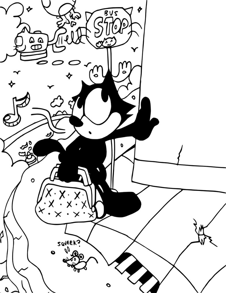 785x1016 Coloring For Picture Cartoon Kids Felix The Cat Coloring Pages