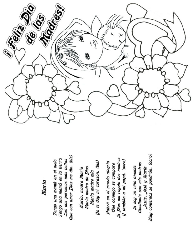 Feliz Dia De Las Madres Coloring Pages