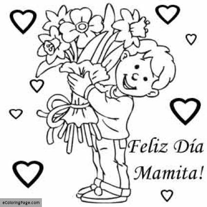 425x425 Feliz Dia De La Madre Dibujo Para Colorear