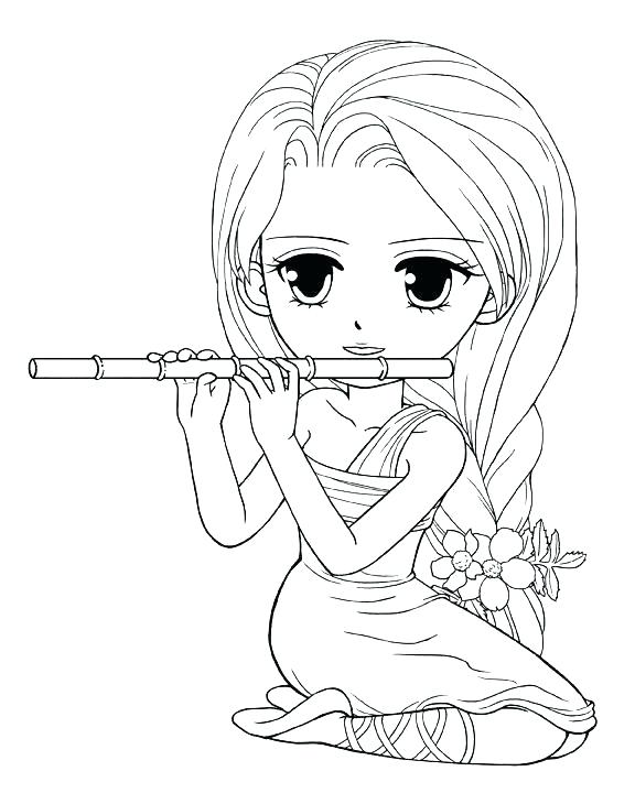 576x720 Anime Girl Coloring Pictures Exciting Pages In Free Book